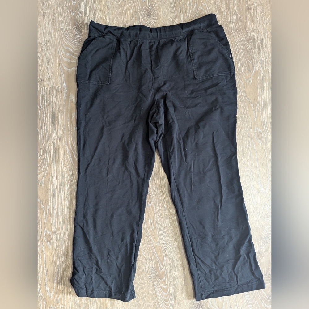 Karen Scott Women's 1X Comfort Waist‎ Black Joggers